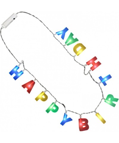 Multicolor LED Happy Birthday Lights Necklace $23.51 Kids' Dress-Up Accessories