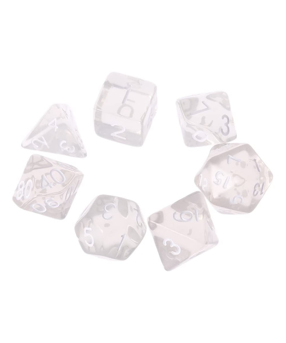 7Pcs/Set Portable D4-D20 Clear Polyhedral Dice Set Table Gaming Dice $15.55 Game Accessories