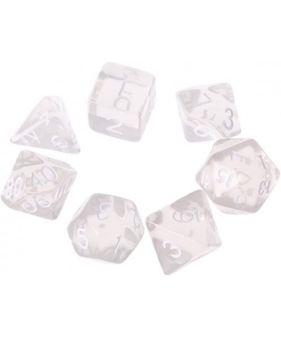 7Pcs/Set Portable D4-D20 Clear Polyhedral Dice Set Table Gaming Dice $15.55 Game Accessories