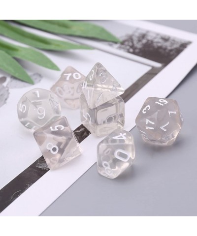 7Pcs/Set Portable D4-D20 Clear Polyhedral Dice Set Table Gaming Dice $15.55 Game Accessories