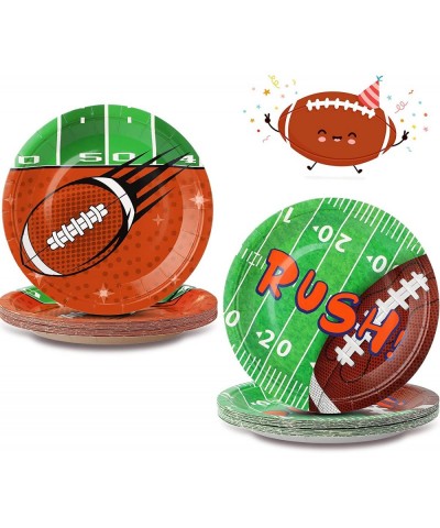 40 Pcs Sport Paper Plates Football Baseball Soccer Party Supplies Sport Birthday Decorations Ball Round Plate Dessert Touchdo...