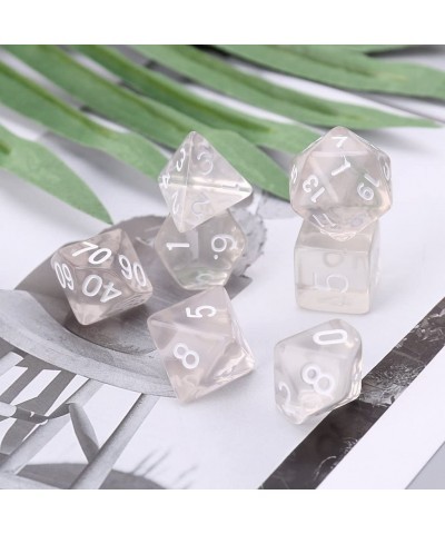 7Pcs/Set Portable D4-D20 Clear Polyhedral Dice Set Table Gaming Dice $15.55 Game Accessories