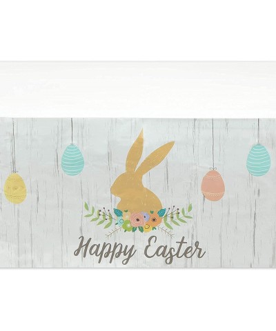 Happy Easter Plastic Party Tablecloth with Bunny Rabbit (54 x 108 Inches 3 Pack) $19.25 Kids' Party Tablecovers