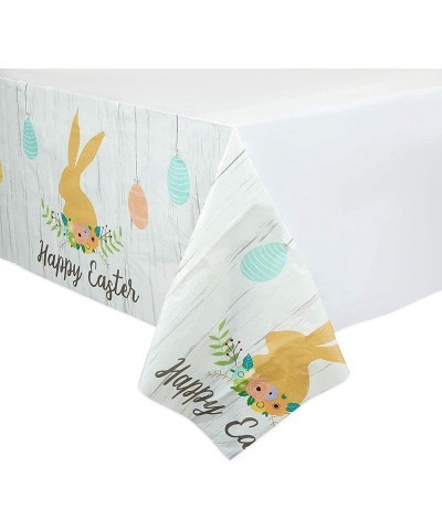 Happy Easter Plastic Party Tablecloth with Bunny Rabbit (54 x 108 Inches 3 Pack) $19.25 Kids' Party Tablecovers