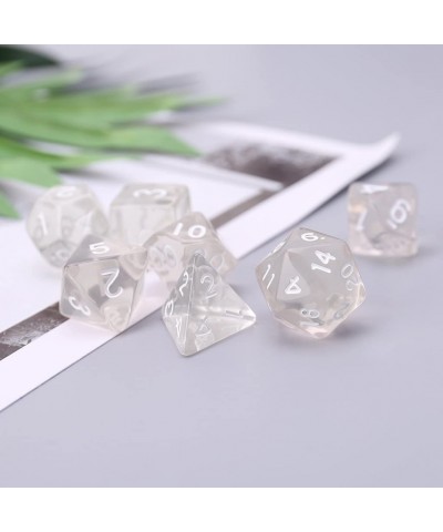 7Pcs/Set Portable D4-D20 Clear Polyhedral Dice Set Table Gaming Dice $15.55 Game Accessories