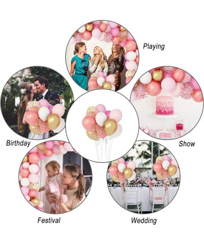 144Pcs Rose Gold Pink Balloons Garland Arch Kit Light Pink Gold White Confetti Latex Metallic Balloons for Birthday Baby Show...