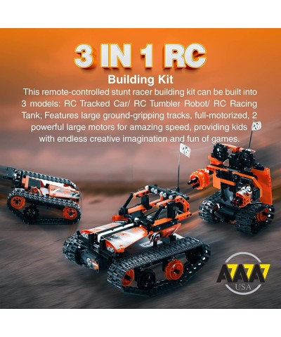 Big Size STEM Remote Control Building Kit 3 in 1 RC Tracked Racer/Tank/Robot Engineering Toys Science Construction Play Set 2...