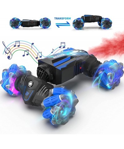 TD161 RC Car Stunt Car 4WD 2.4GHz Offroad Rc Truck Remote Control Car-Double Sided 360° Rotating LED Light Music ＆Tail Spray ...