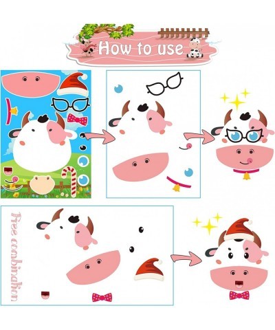 48 Pcs 8 Sheets Make a Face Cow Stickers DIY Cow Stickers Make Your Own Stickers Fun Craft Project for Kids Cow Themed $14.46...