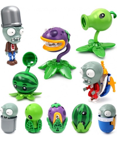 Plants and Zombies Toys vs Egg Transformation Series Assembled Toys Action Figures Set Gift Game Fan Party Birthday Gifts Zom...