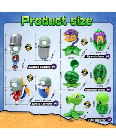 Plants and Zombies Toys vs Egg Transformation Series Assembled Toys Action Figures Set Gift Game Fan Party Birthday Gifts Zom...