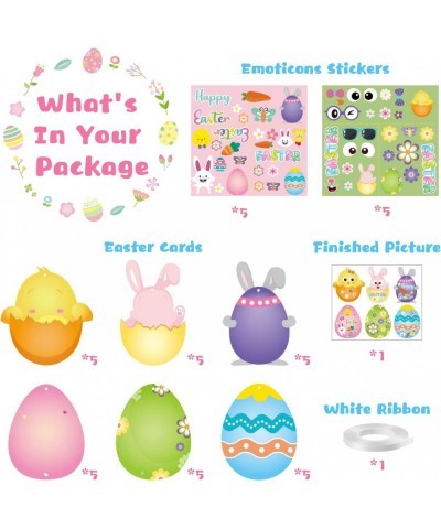 30Pcs Make Your Own Eggs Cards DIY Eggs Sticker Craft Kit Hanging Ornaments Birthday Party Decorations Supplies Kids School C...