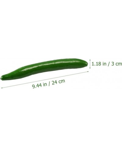 6Pcs Artificial Green Cucumber Artificial Cucumber Vegetable Ornament Pretend Play Food Toy Play Kitchen Accessories Fake Foa...