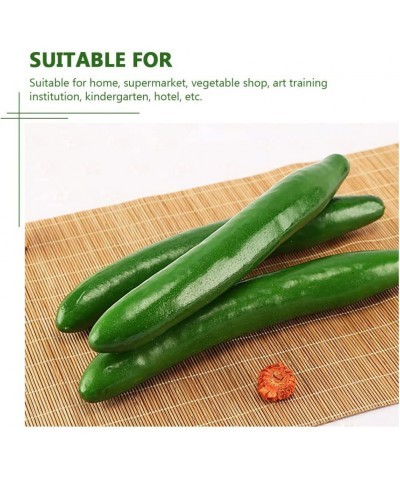 6Pcs Artificial Green Cucumber Artificial Cucumber Vegetable Ornament Pretend Play Food Toy Play Kitchen Accessories Fake Foa...