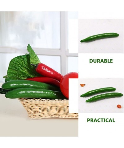 6Pcs Artificial Green Cucumber Artificial Cucumber Vegetable Ornament Pretend Play Food Toy Play Kitchen Accessories Fake Foa...