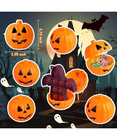 Halloween Party Favors 16 PCS Halloween Mini Push Pop Bubble Fidget Toys with Pumpkin Toys Container for Girls Boys Kids Hall...