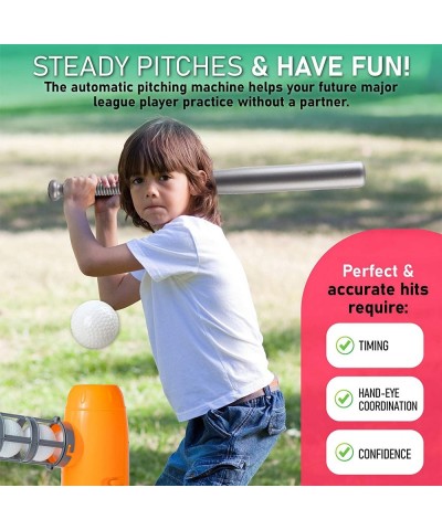 Kids Auto Baseball Pitching Machine Outdoor Toy Set - Training Equipment & Practice Toys for Children - Operated Automatic Pi...