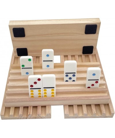 Natural Wood Domino Racks Domino Tiles Holders Domino Trays Set of 4 for Mexican Train Chickenfoot and Other Dominoes Games $...