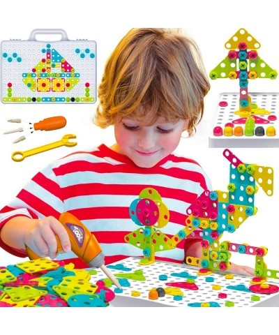 249 PCS STEM Learning Toys – Electric Drill DIY Educational Set Creative Engineering with Various Shapes and 5 Toy Tools – 2&...