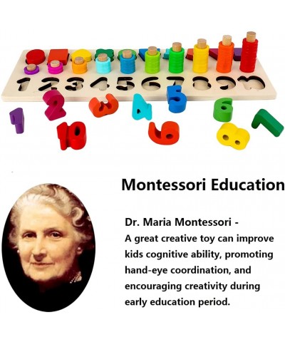 Montessori Toys for Toddlers Shape Sorter Number and Math Stacking Blocks Toddlers Learning Toys Gift Learning Puzzle Toys fo...