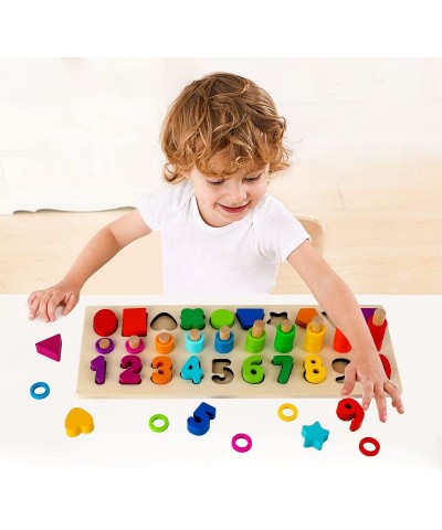 Montessori Toys for Toddlers Shape Sorter Number and Math Stacking Blocks Toddlers Learning Toys Gift Learning Puzzle Toys fo...