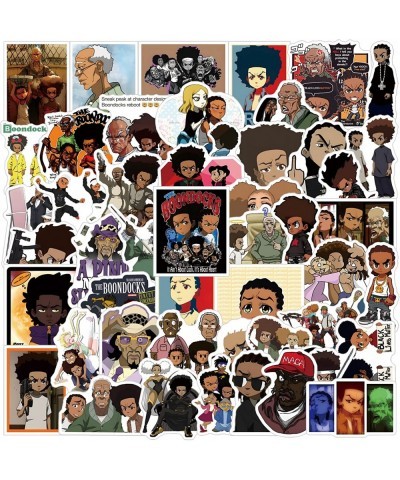 50Pcs The Boondocks Stickers Pack Funny Cartoon Vinyl Waterproof Stickers for Water Bottle Skateboard Laptop Phone Scrapbooki...