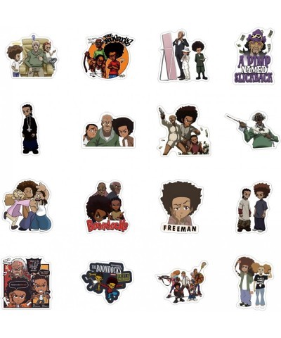 50Pcs The Boondocks Stickers Pack Funny Cartoon Vinyl Waterproof Stickers for Water Bottle Skateboard Laptop Phone Scrapbooki...