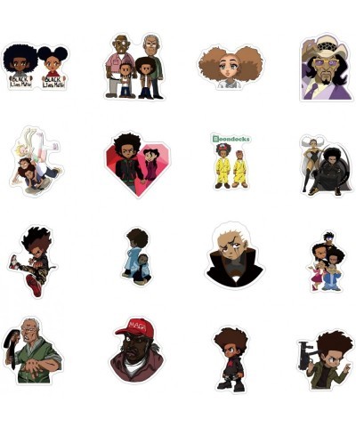 50Pcs The Boondocks Stickers Pack Funny Cartoon Vinyl Waterproof Stickers for Water Bottle Skateboard Laptop Phone Scrapbooki...