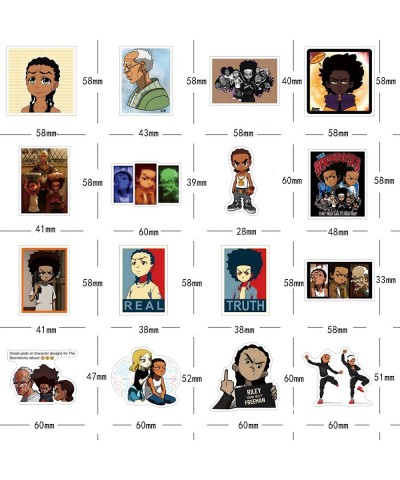 50Pcs The Boondocks Stickers Pack Funny Cartoon Vinyl Waterproof Stickers for Water Bottle Skateboard Laptop Phone Scrapbooki...