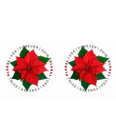 Global Poinsettia Forever Stamps (Two Stamps) $17.26 Collectibles Display & Storage