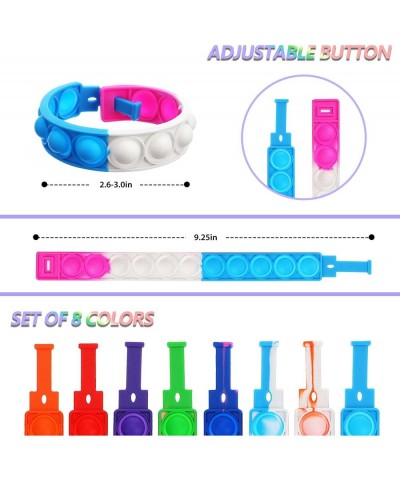 Pop It Bracelets 16 PCS Pop Sensory Fidget Toys Bracelet Multicolor Wearable Push Popping Bubble Sensory Toy Stress Relief Fi...