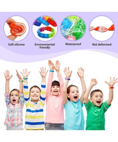 Pop It Bracelets 16 PCS Pop Sensory Fidget Toys Bracelet Multicolor Wearable Push Popping Bubble Sensory Toy Stress Relief Fi...