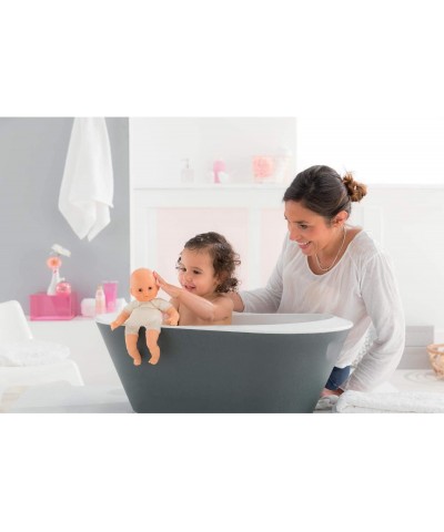 Bebe Bath Marin - 12” Boy Baby Doll with Rubber Frog Toy Safe for Water Play in The Bathtub or Pool Poseable Soft Body with V...