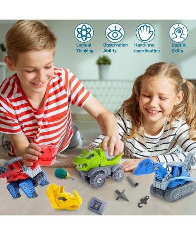 Take Apart Dinosaur Construction Trucks Toys for 3 4 5 6 7 Year olds for Kids 3-8 STEM Toys Learning Construction Building To...