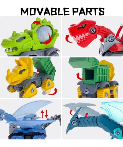 Take Apart Dinosaur Construction Trucks Toys for 3 4 5 6 7 Year olds for Kids 3-8 STEM Toys Learning Construction Building To...