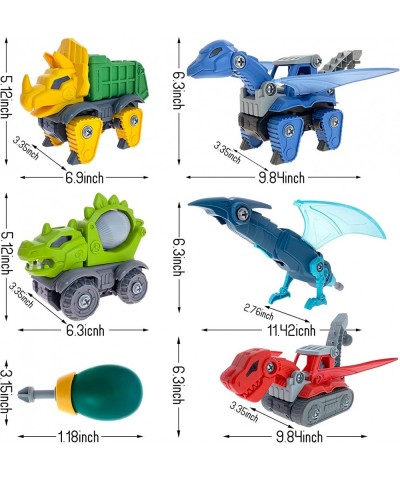 Take Apart Dinosaur Construction Trucks Toys for 3 4 5 6 7 Year olds for Kids 3-8 STEM Toys Learning Construction Building To...