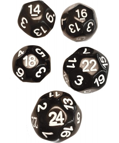 Black - Set of 5 Unusual Dice: D14 D16 D18 D22 and D24 $25.36 Game Accessories