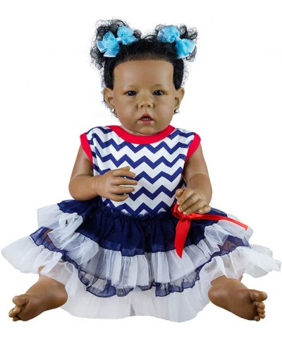 Reborn Baby Dolls Black Girl African American 20 Inch Realistic Newborn Baby Dolls with Lifelike Soft Body Silicone Limbs Bir...