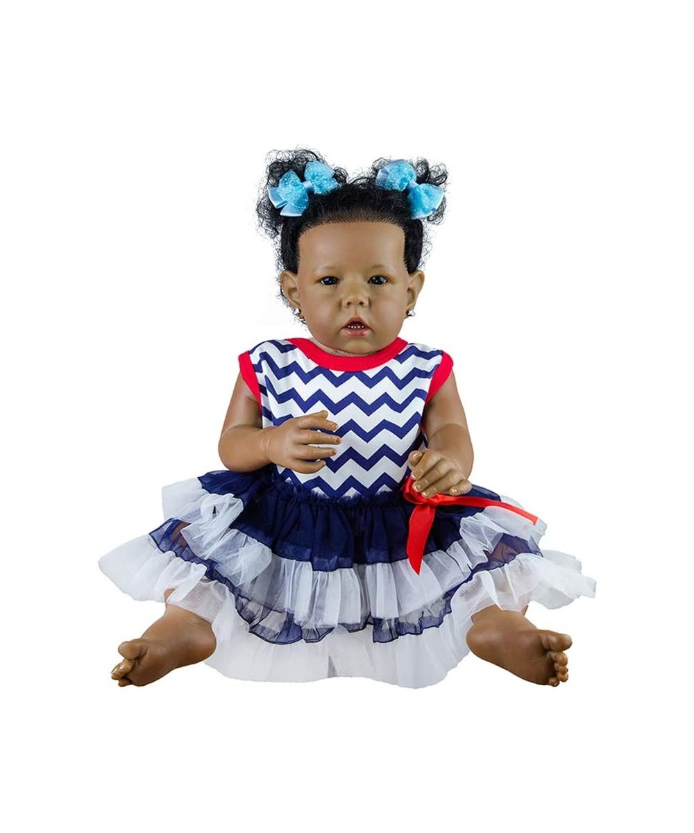 Reborn Baby Dolls Black Girl African American 20 Inch Realistic Newborn Baby Dolls with Lifelike Soft Body Silicone Limbs Bir...