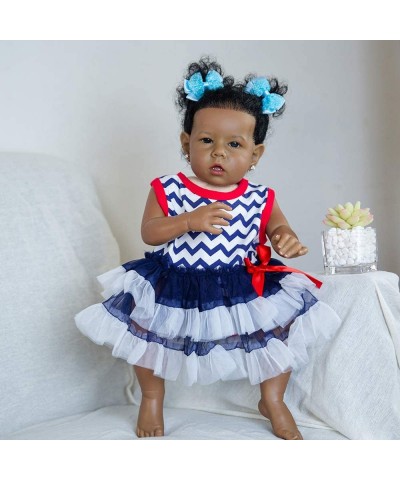 Reborn Baby Dolls Black Girl African American 20 Inch Realistic Newborn Baby Dolls with Lifelike Soft Body Silicone Limbs Bir...