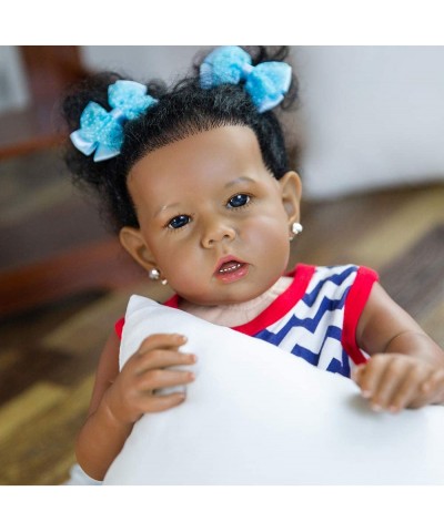 Reborn Baby Dolls Black Girl African American 20 Inch Realistic Newborn Baby Dolls with Lifelike Soft Body Silicone Limbs Bir...