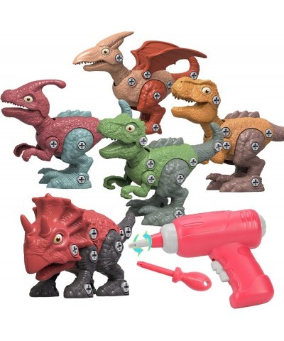 5Pcs Dinosaur Toys for Kids 3- 8 Take Apart Toys with Cordless Drill for Boys & Girls STEM Educational DIY Construction Build...