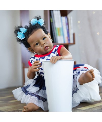 Reborn Baby Dolls Black Girl African American 20 Inch Realistic Newborn Baby Dolls with Lifelike Soft Body Silicone Limbs Bir...