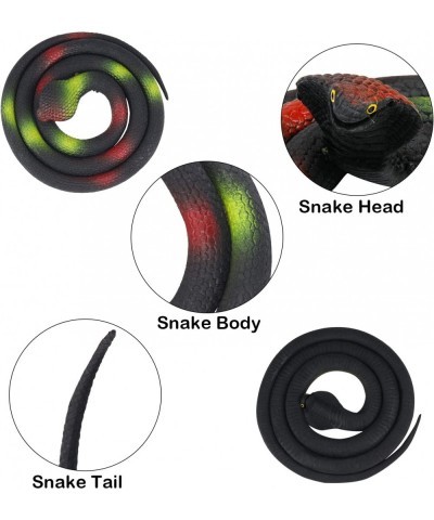 22 Pcs Realistic Rubber Snakes Fake Snakes 3-39 Inch Black Snake Toys for Garden Props to Scare Birds Squirrels Scary Gag Rub...