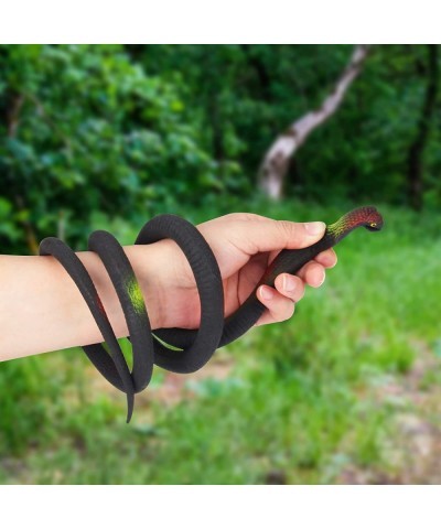 22 Pcs Realistic Rubber Snakes Fake Snakes 3-39 Inch Black Snake Toys for Garden Props to Scare Birds Squirrels Scary Gag Rub...