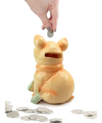 Sitting Pig on Cash Money Piggy Bank Coin Bank $19.46 Kids' Money Banks