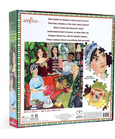 Piece and Love Jane Austen's Book Club 1000 piece square adult Jigsaw Puzzle $39.11 Jigsaw Puzzles