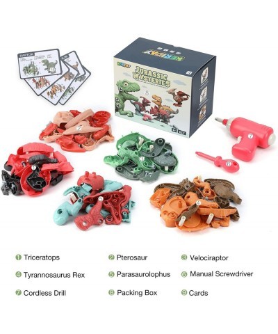 5Pcs Dinosaur Toys for Kids 3- 8 Take Apart Toys with Cordless Drill for Boys & Girls STEM Educational DIY Construction Build...