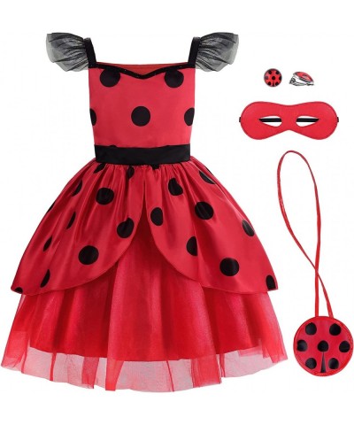 Ladybug Dress for Girls with Mask and Bag Costume for Kids Dress Up Costume Birthday Halloween Christmas $51.44 Kids' Costumes