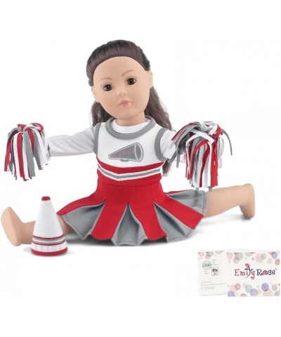 18 Inch Doll Clothes Accessory Gift Play Set | Scarlet and Grey Cheer Cheerleader 18" Doll Outfit Includes Dress T-Shirt Tee ...